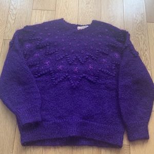 Vintage Fuzzy Purple Sweater